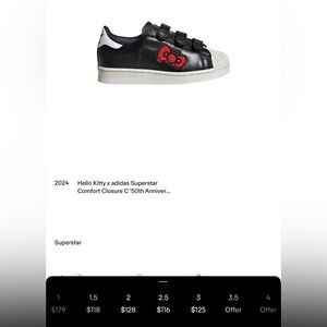 Adidas limited edition Hello Kitty x Adidas Kids Black and Red Velcro Sneakers